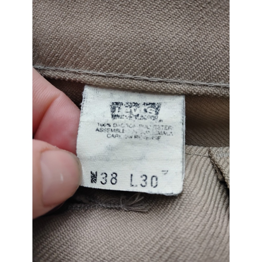 Levis Pants Mens 38x30 Tan Bootcut Polyester Dress Flat Front - Picture 5 of 11
